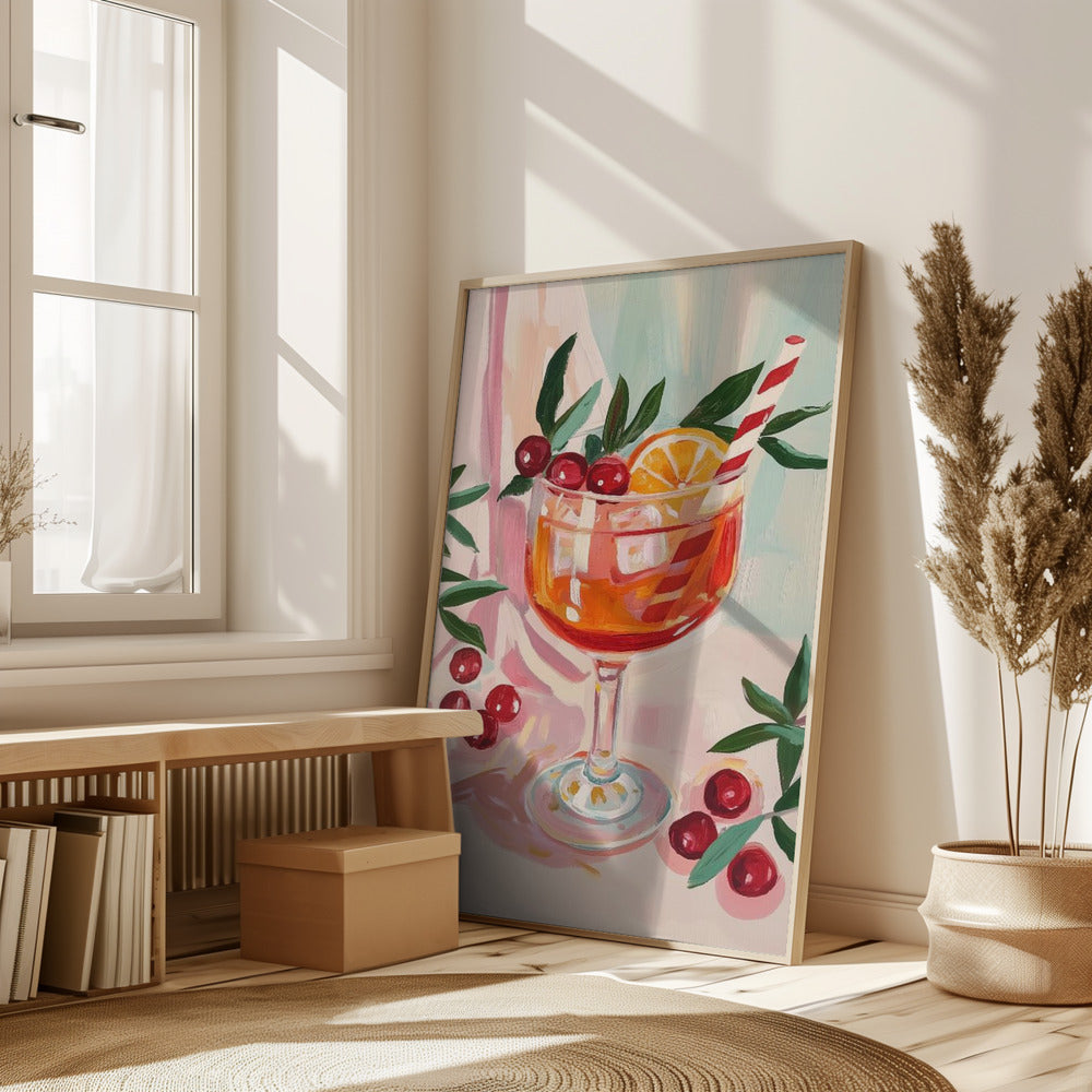 Christmas Aperol Spritz Cocktail Poster