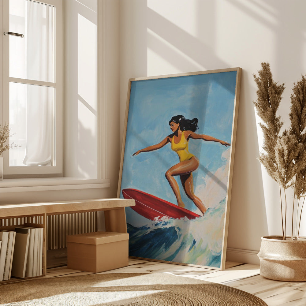 Surfing Girl Poster