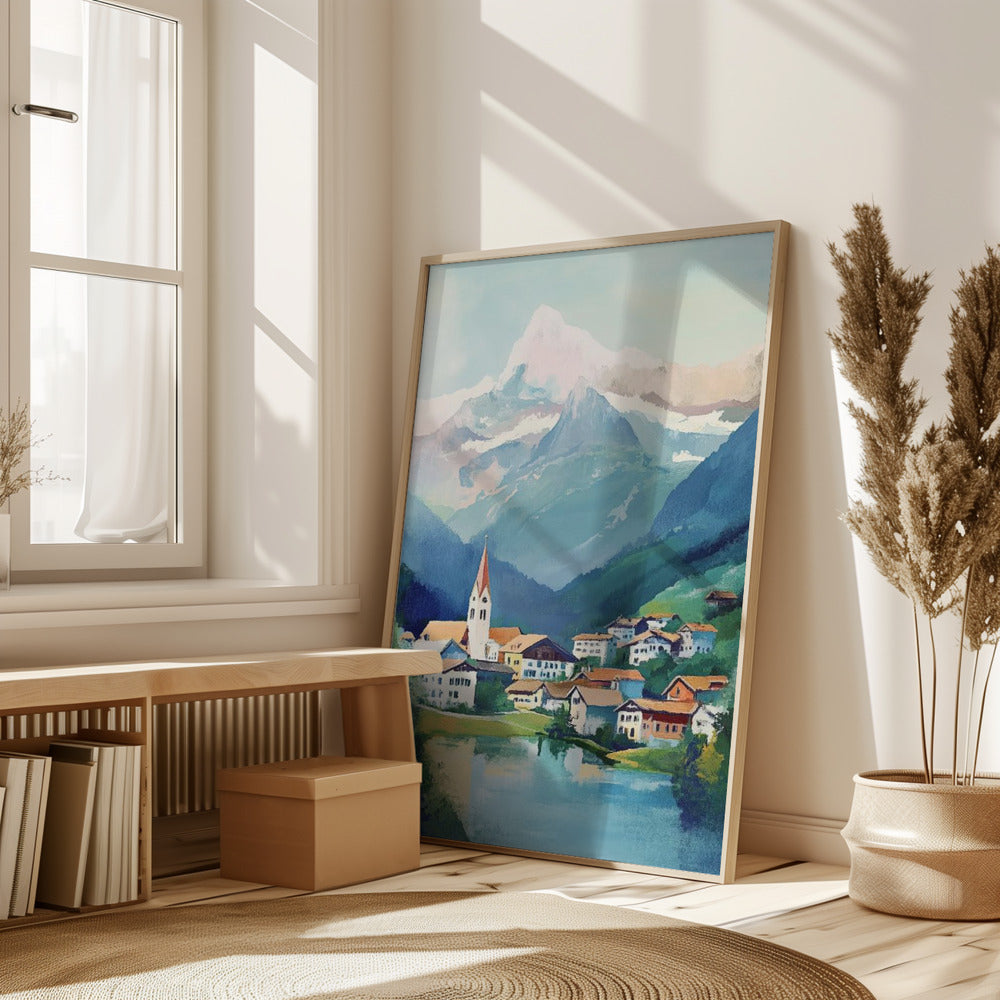 Grindelwald Switzerland Painting Poster