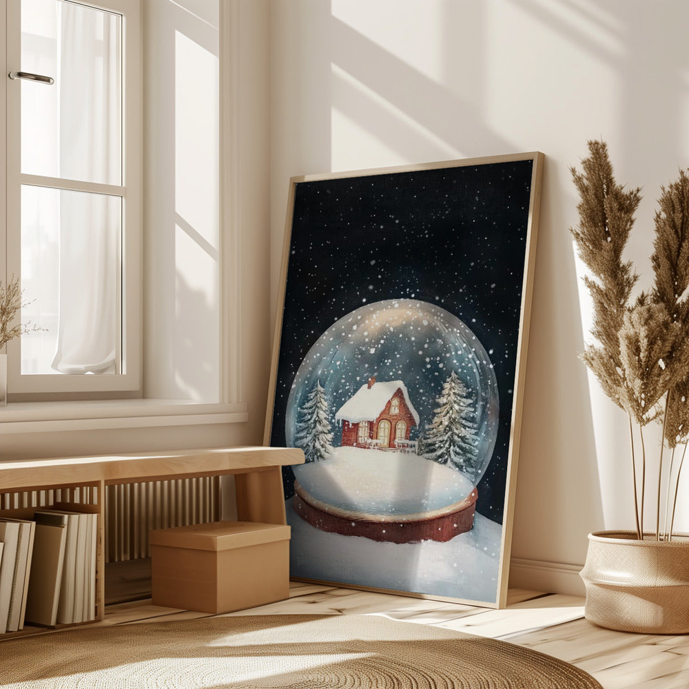 Snow Town Globe Poster