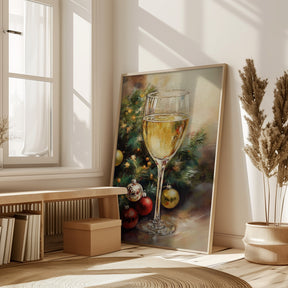 Christmas White Wine Poster