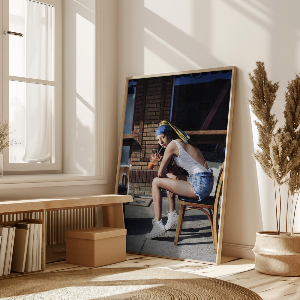 Girl With Pearl Earring Chillout Mood Poster