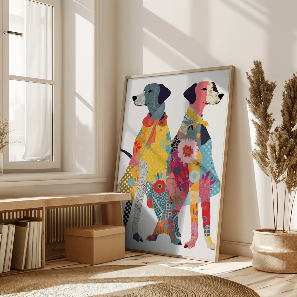 Colorful Dogs Poster