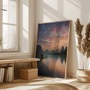 Li River Sunrise Poster