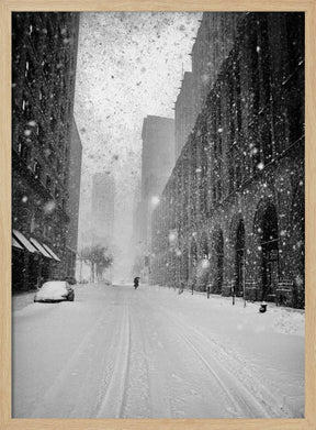 New York Walker in Blizzard Poster