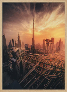 Dubai's Fiery sunset Poster