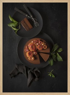 Dark chocolate and nectarine roses Poster