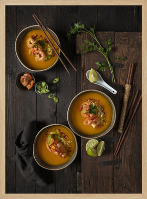 Vietnam food memories: Pumpkin soup with shrimps Poster