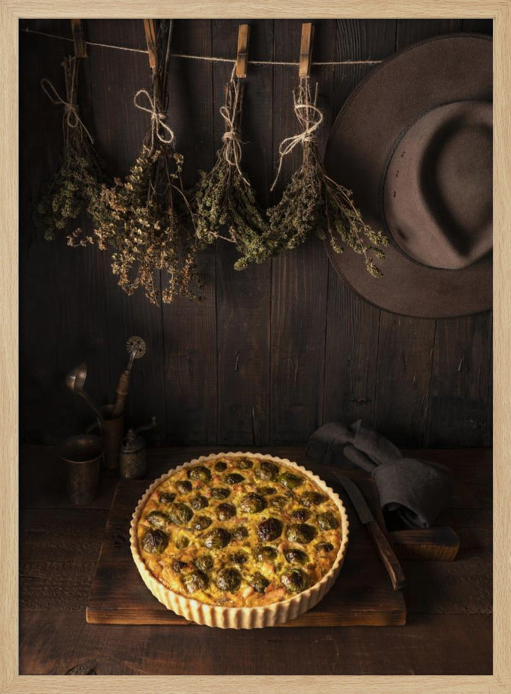 Dried herbs tart and an Akubra Poster