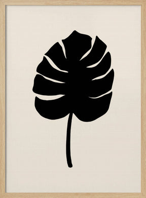 Monstera Leaf Black Poster