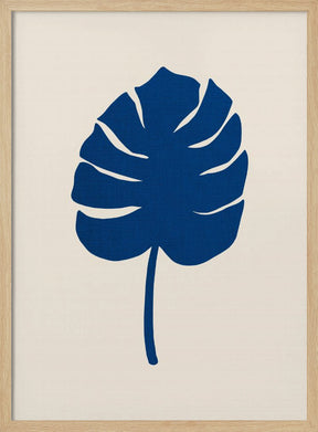 Monstera Canvas Blue Poster