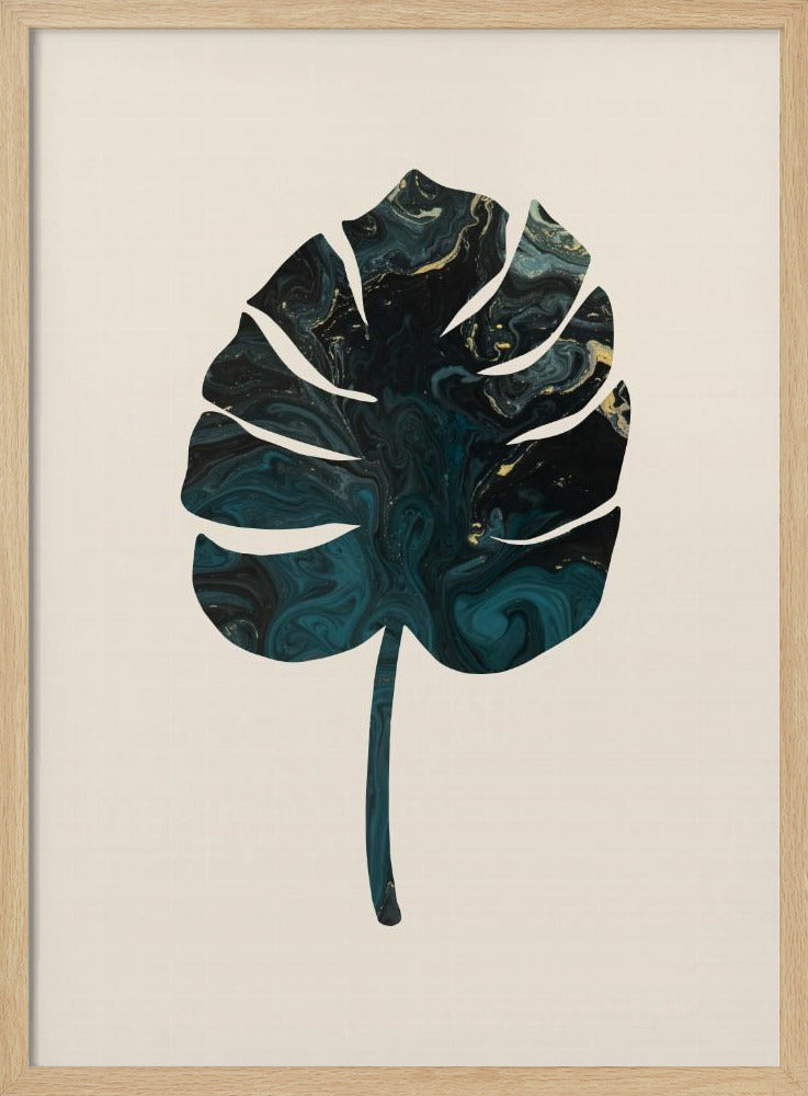 Monstera Marble Green Poster