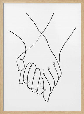 Holding Hands Lines Poster