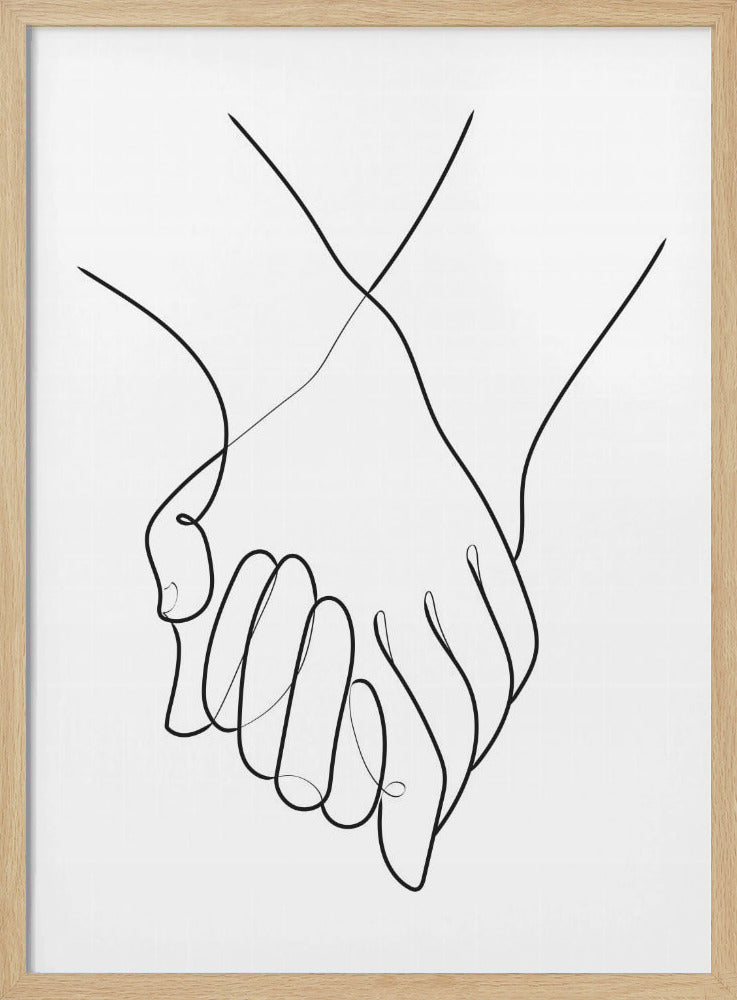 Holding Hands Lines Poster