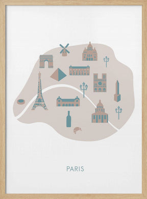 Paris Map Poster