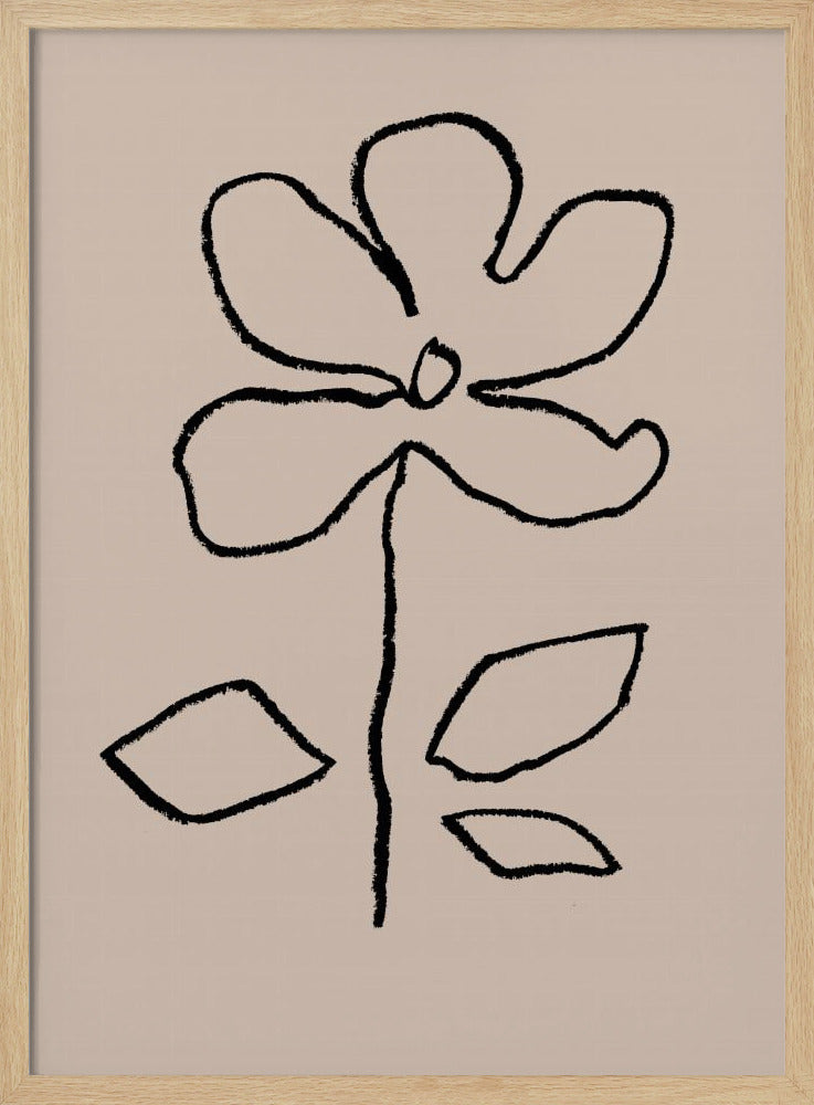 Oil Pastel Flower Black Poster