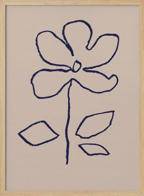 Oil Pastel Flower Blue Poster