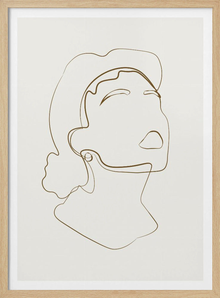 Abstract Face Line Art Poster