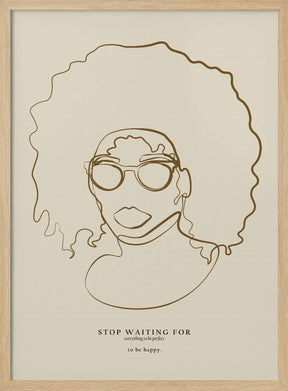 Woman face with glasses Poster