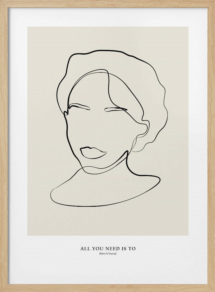 Modern female line art Poster