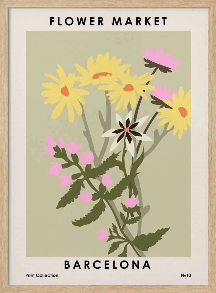 Flower Market Barcelona Poster