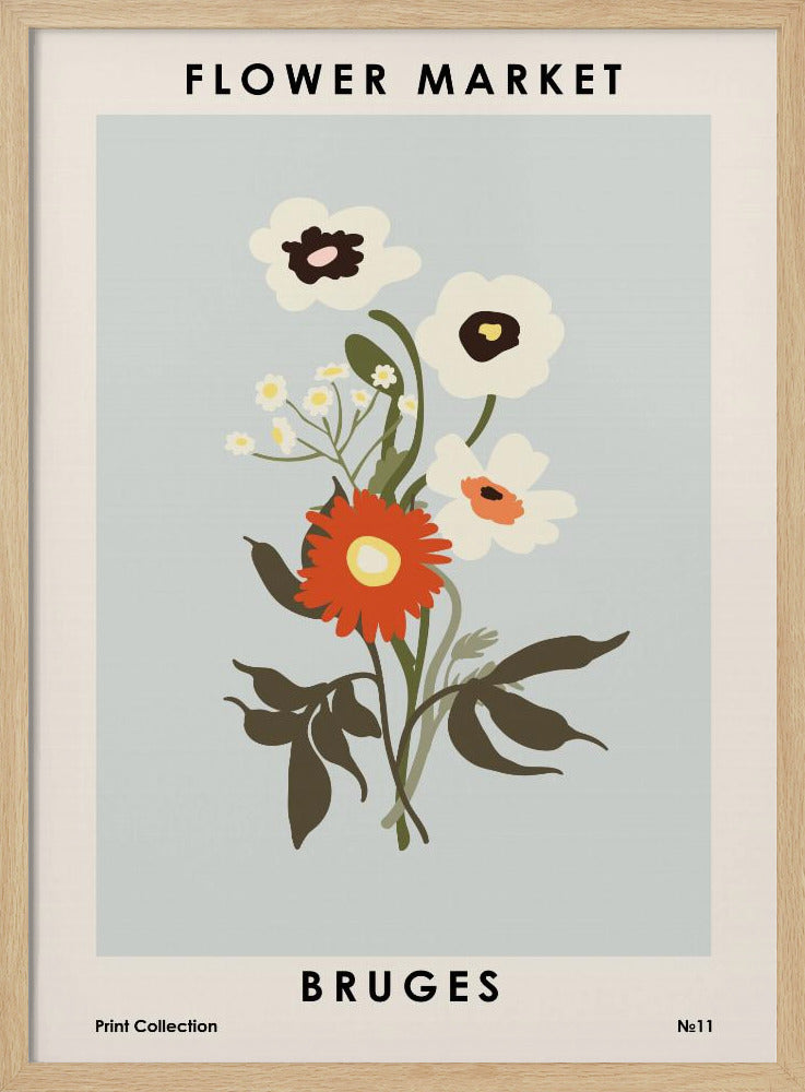 Flower Market Bruges Poster
