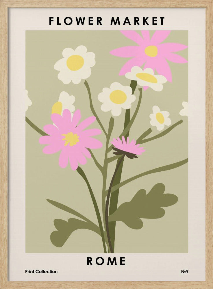 Flower Market Rome Poster