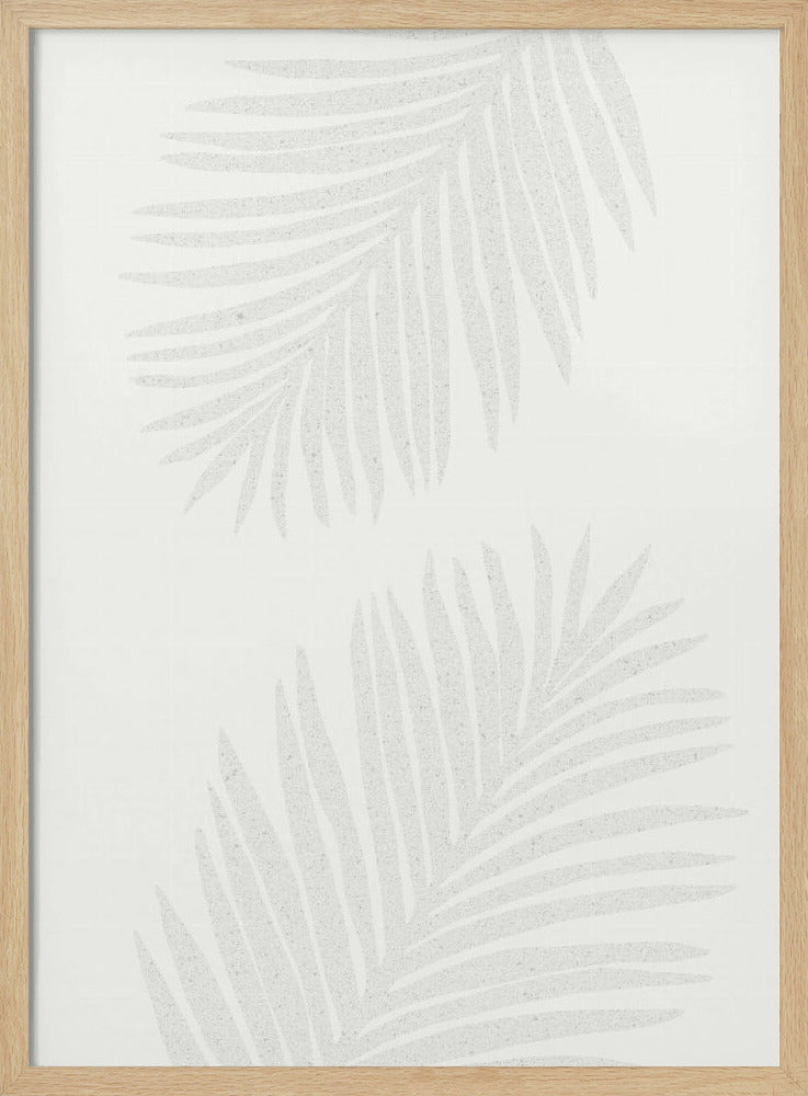 PALM LEAF 13 GRAY PATTERN Poster