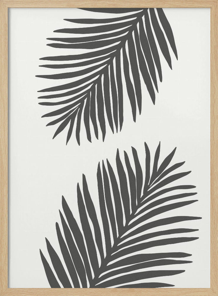 PALM LEAF 12 GRAPHITE GRAY Poster