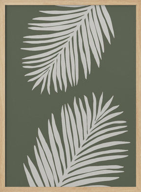 PALM LEAF 06 GREEN WHITE Poster