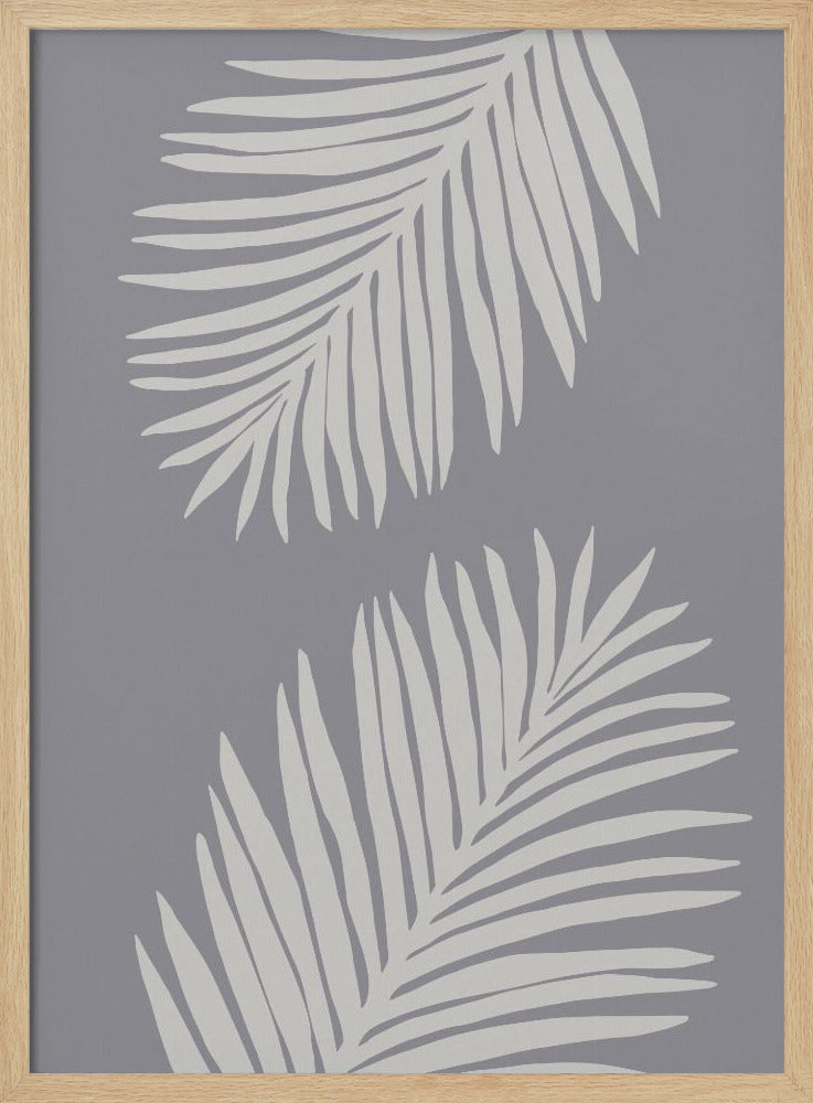 PALM LEAF 03 MEDIUM GRAY Poster