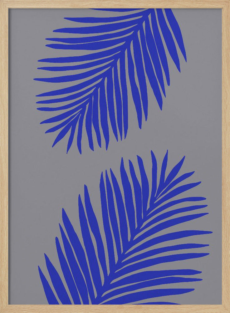 PALM LEAF 02 SOFT GRAY Poster