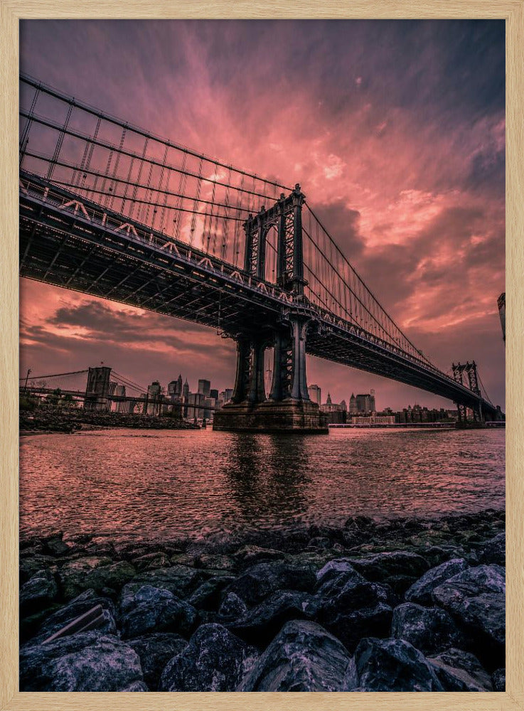 Manhattan Bridge Wide Angle Poster