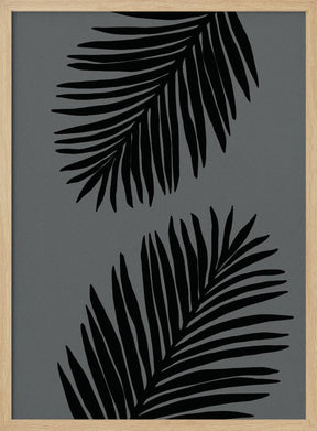 Palm Leaf Gray 02 Poster