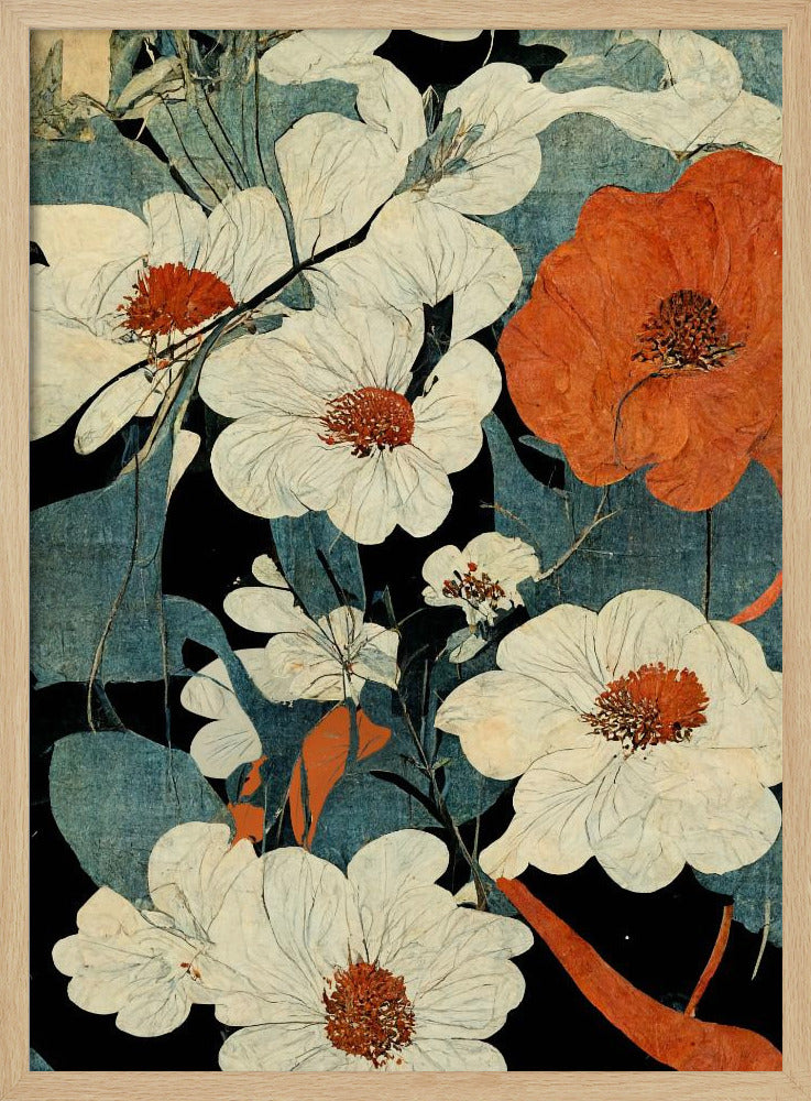 Asian Flowers Poster