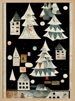 A Paper Village At Night Poster