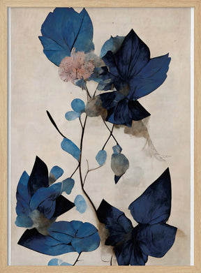 Blue Dry Flowers Poster