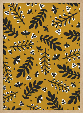 Branches And Berries (Yellow) Poster