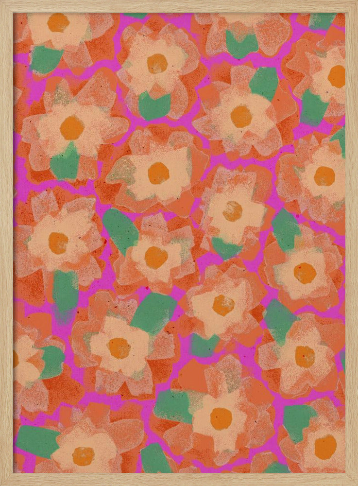 Orange Cute Blossoms Poster