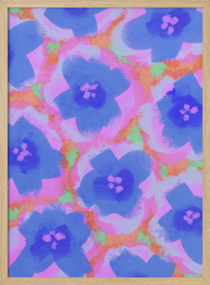 Purple Flowers Pattern Poster