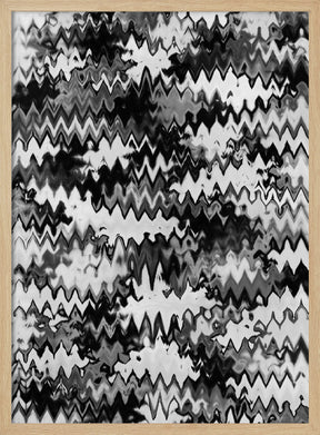 Black And White Zig Zag Pattern Poster