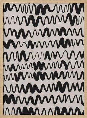 Black Waves Pattern Poster