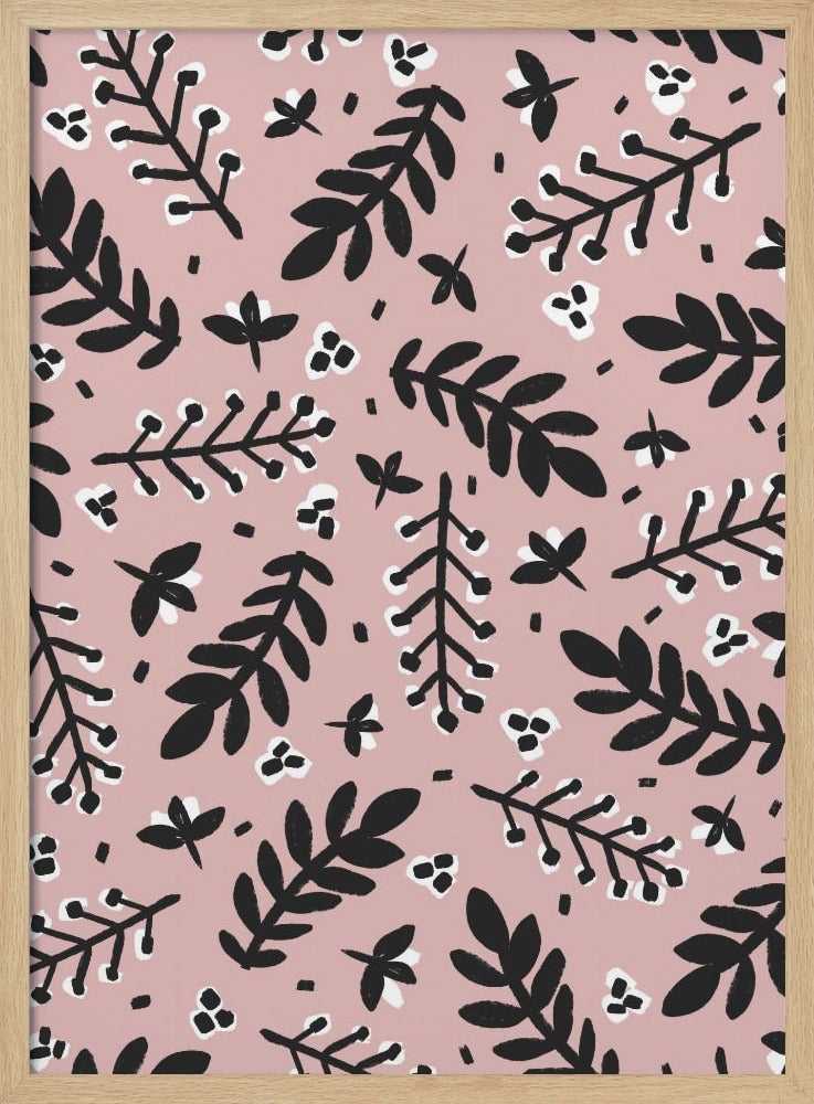 Branches And Berries (Pink) Poster