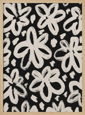 Giant Beige Flower Pattern Poster