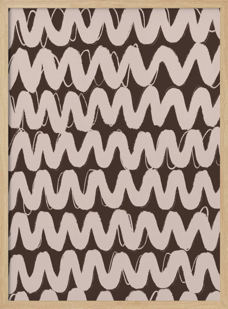 Big Beige ZigZag Pattern Poster
