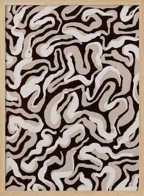 White Beige Pattern Poster