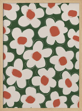 Cute Beige Flower Pattern Poster