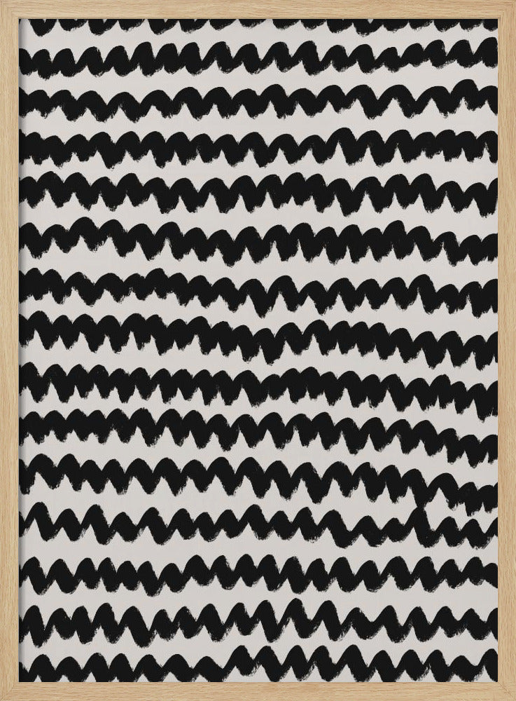 Simple Black ZigZag Pattern Poster