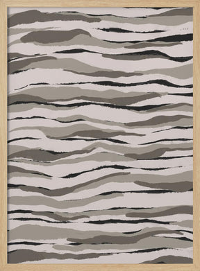 Grey And Beige Waves Poster