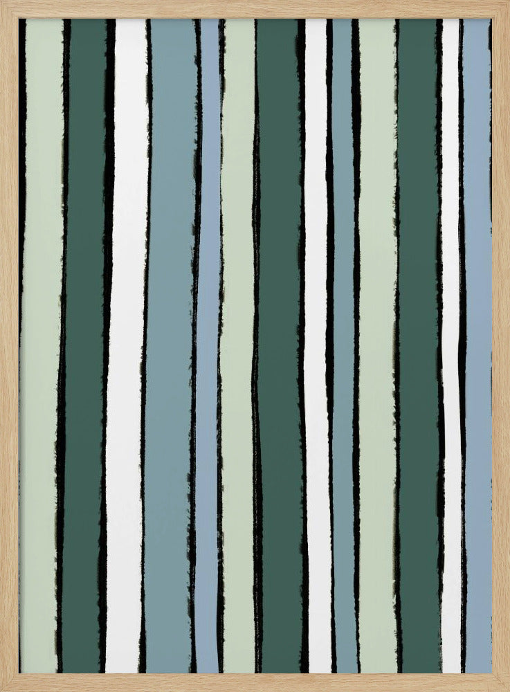 Smaragd Green Stripes Poster